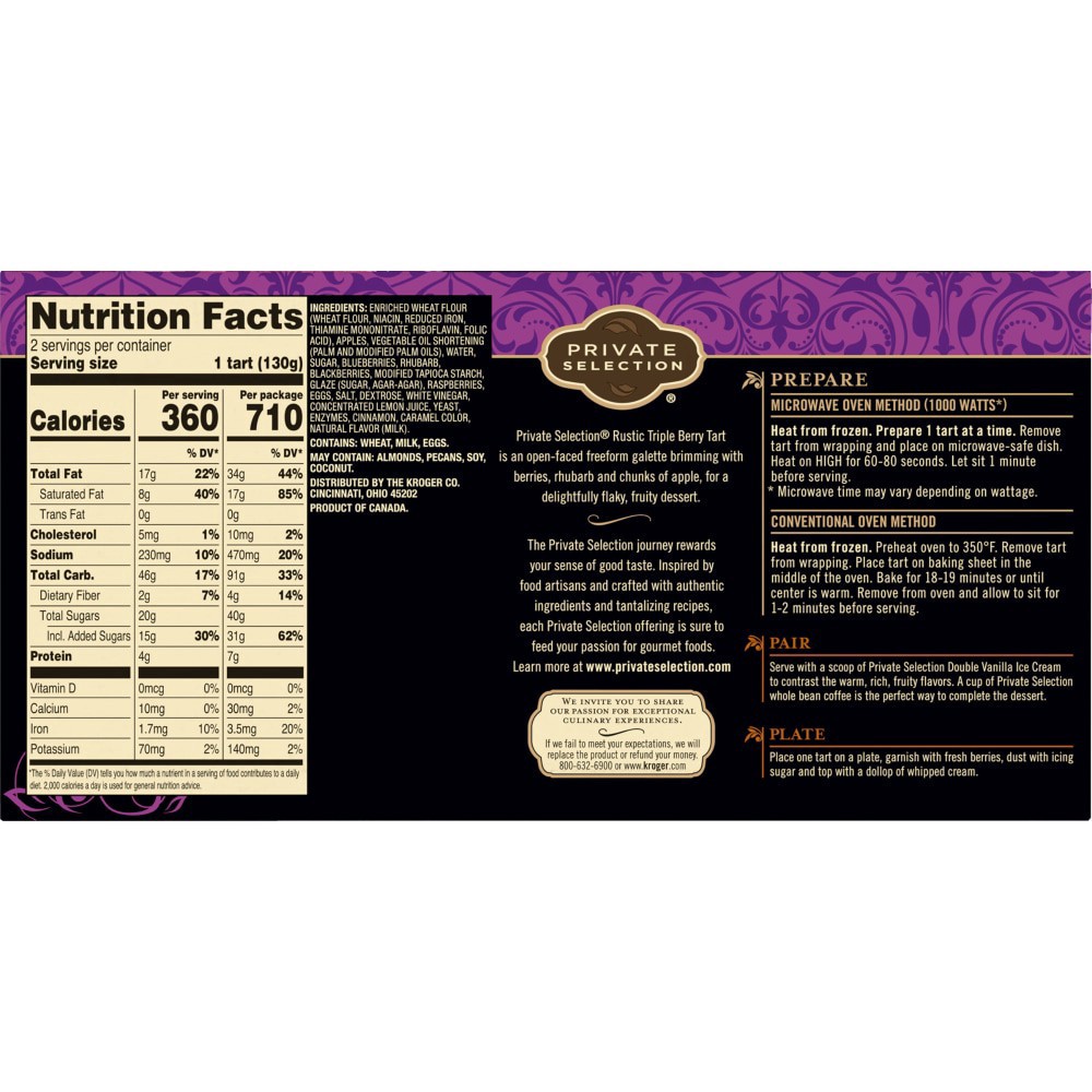 slide 2 of 6, Private Selection Rustic Triple Berry Tarts, 2 ct; 4.59 oz