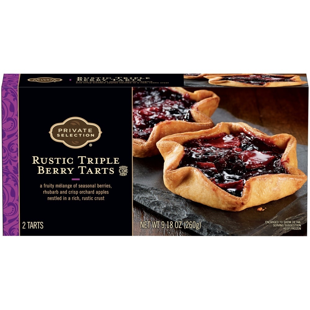 slide 1 of 1, Private Selection Rustic Triple Berry Tarts, 2 ct; 4.59 oz