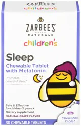 Zarbee's Naturals Children's Sleep with Melatonin, Grape, 30 Chewable Tablets