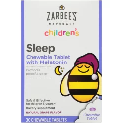 Zarbee's Naturals Sleep Dietary Supplement Chewable Melatonin Tablets