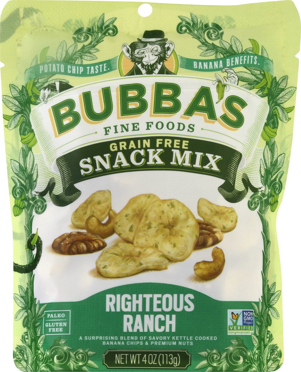 slide 8 of 9, Bubba's Fine Foods Grain Free Righteous Ranch Snack Mix 4 oz, 4 oz