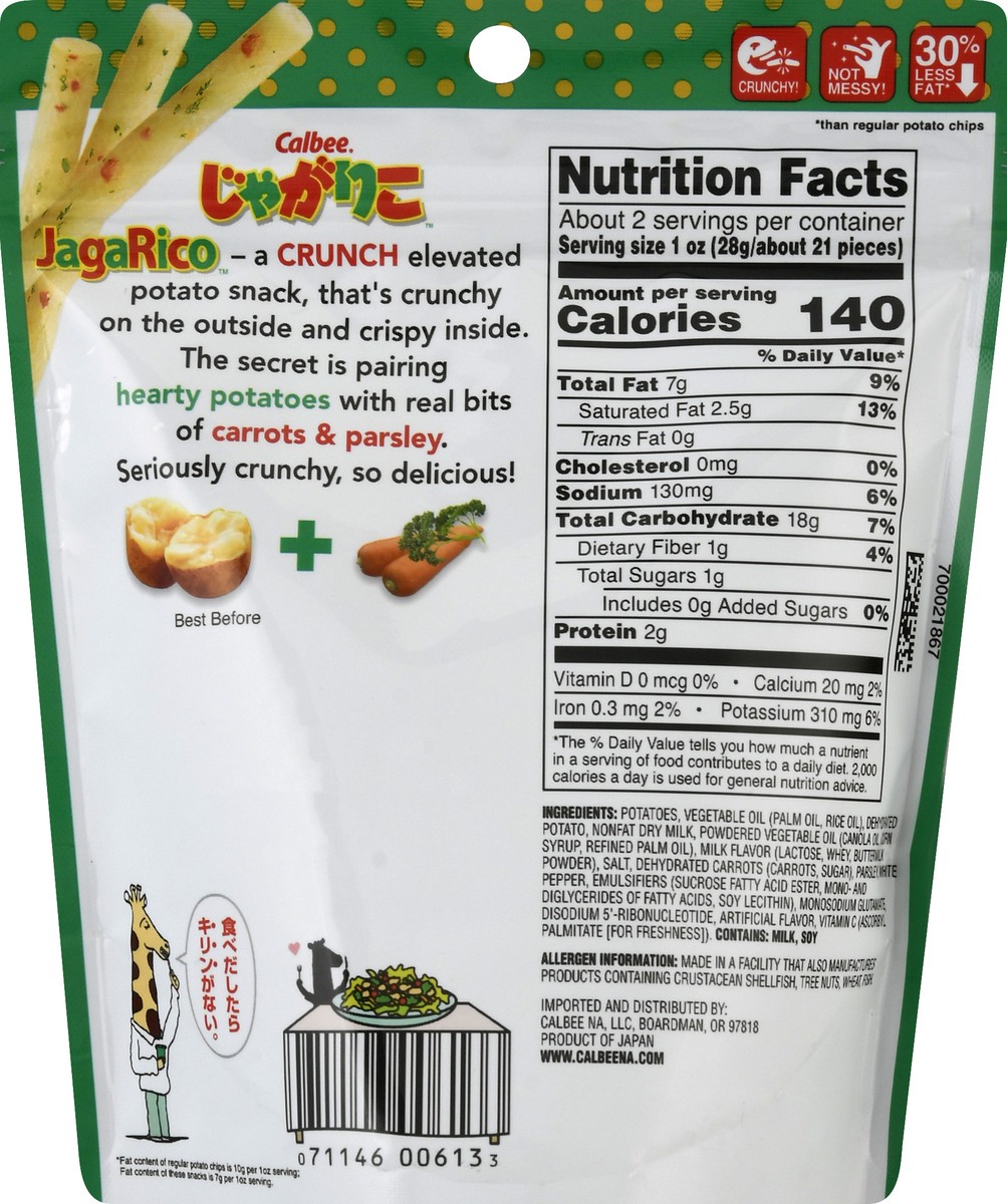 slide 2 of 12, Calbee JagaRico Original Flavored Potato Snack 2.12 oz, 