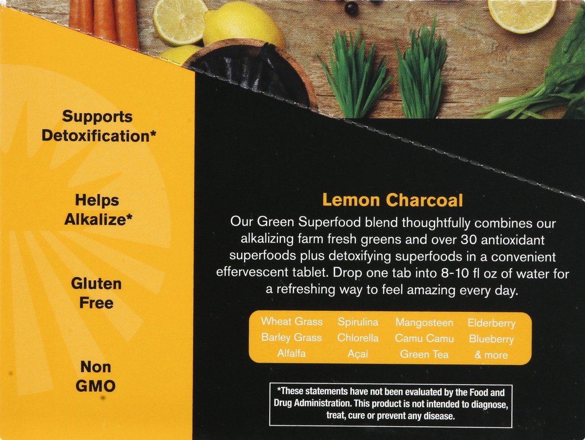 slide 11 of 11, Amazing Grass Detox Tablets Lemon Charcoal Flavor Effervescent Greens 6 ea, 6 ct