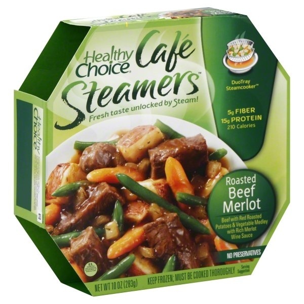 slide 1 of 1, Healthy Choice Cafe Steamers Roasted Beef Merlot, 10 oz