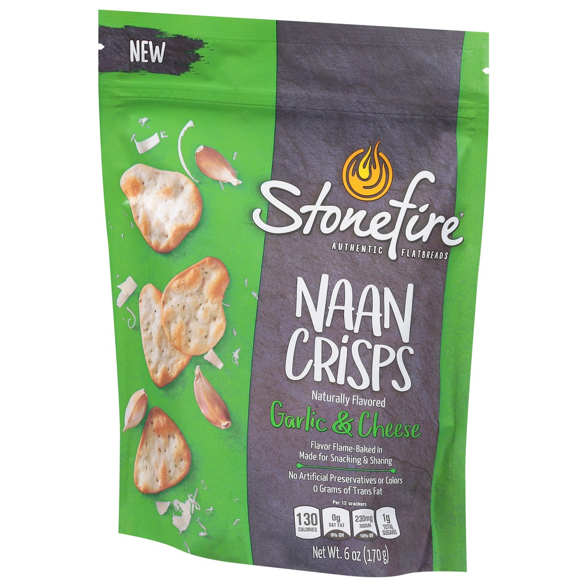 slide 14 of 14, Stonefire Garlic & Cheese Naan Crisps 6 oz, 6 oz