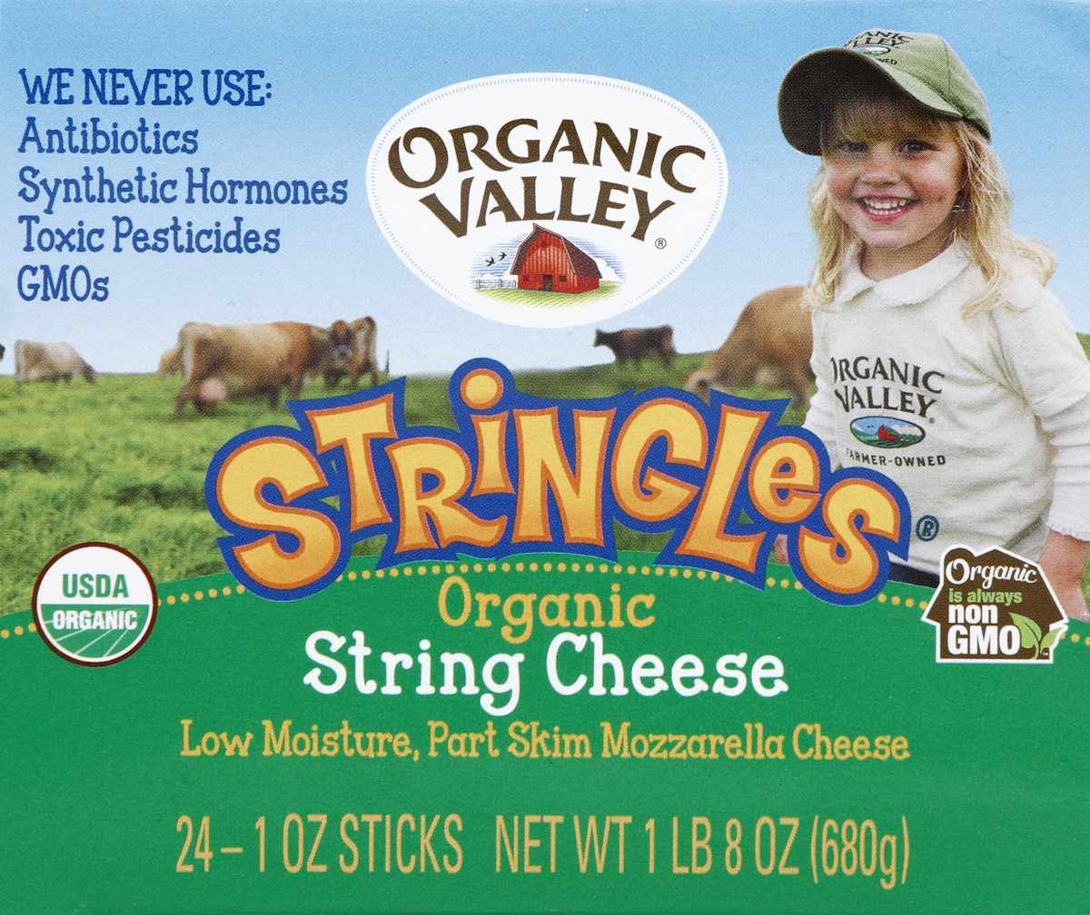 slide 2 of 6, Organic Valley Mozzarella String Cheese, 1 oz