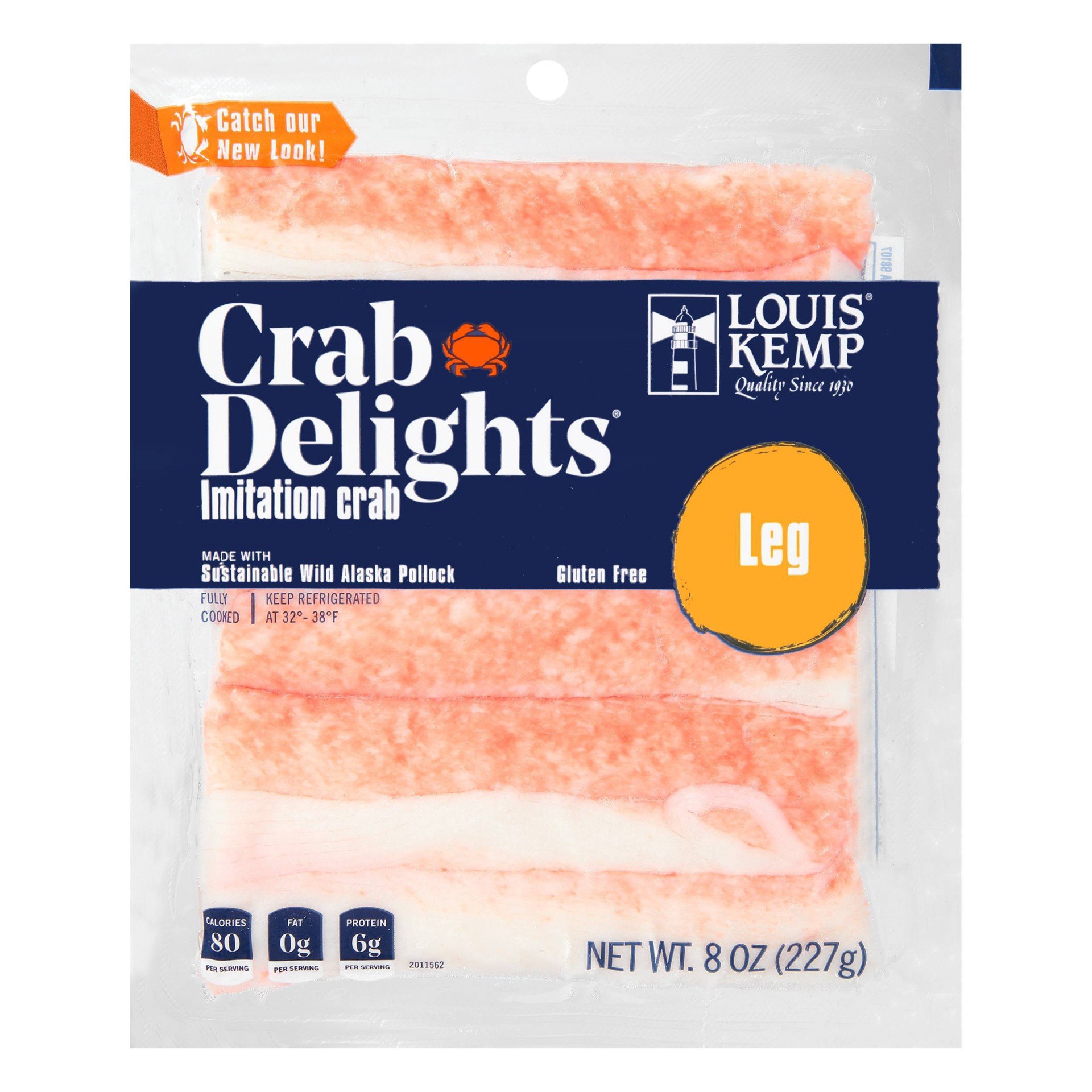 slide 1 of 9, Louis Kemp Crab Delights Leg Imitation Crab 8 oz, 8 oz