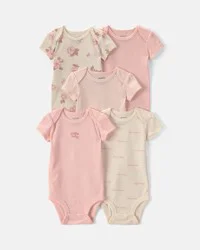 Carters Baby Girl 5-Pack Floral Multipack Bodysuits - Pink/Ivory Pink/Ivory 9M