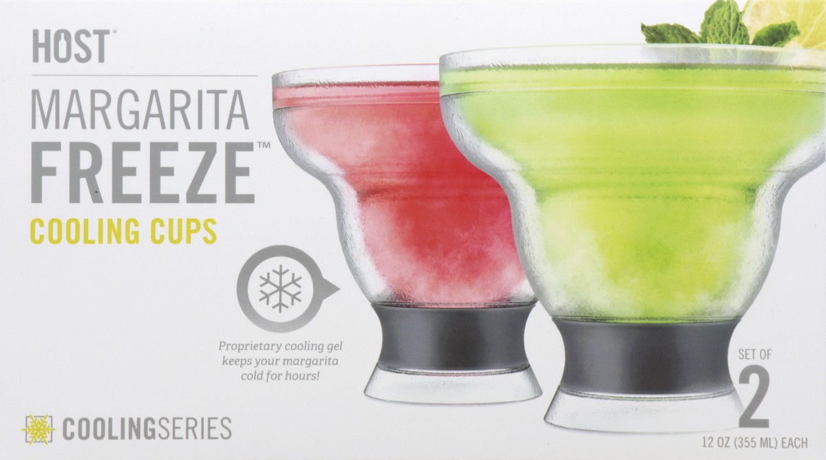 slide 3 of 4, Host Freeze Stemless Margarita Glass Insulated Gel Chiller, Plastic Double Wall Frozen Cocktail Cup, Set of 2 Cups, 12 oz, Grey, 2 ct; 24 oz
