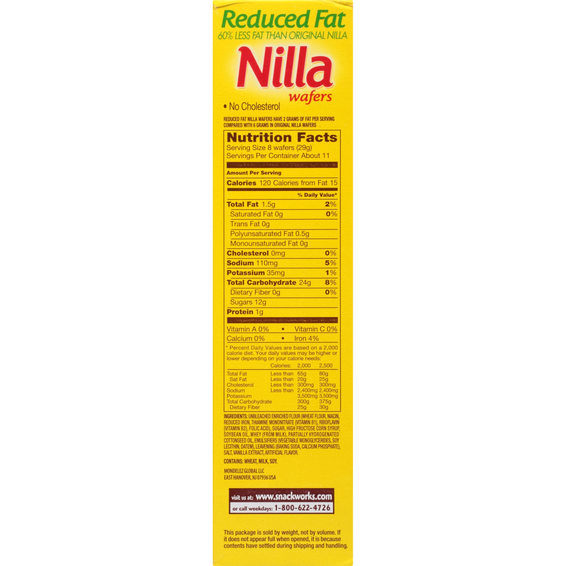 slide 5 of 8, Nilla Wafers Reduced Fat Cookies, 11 oz