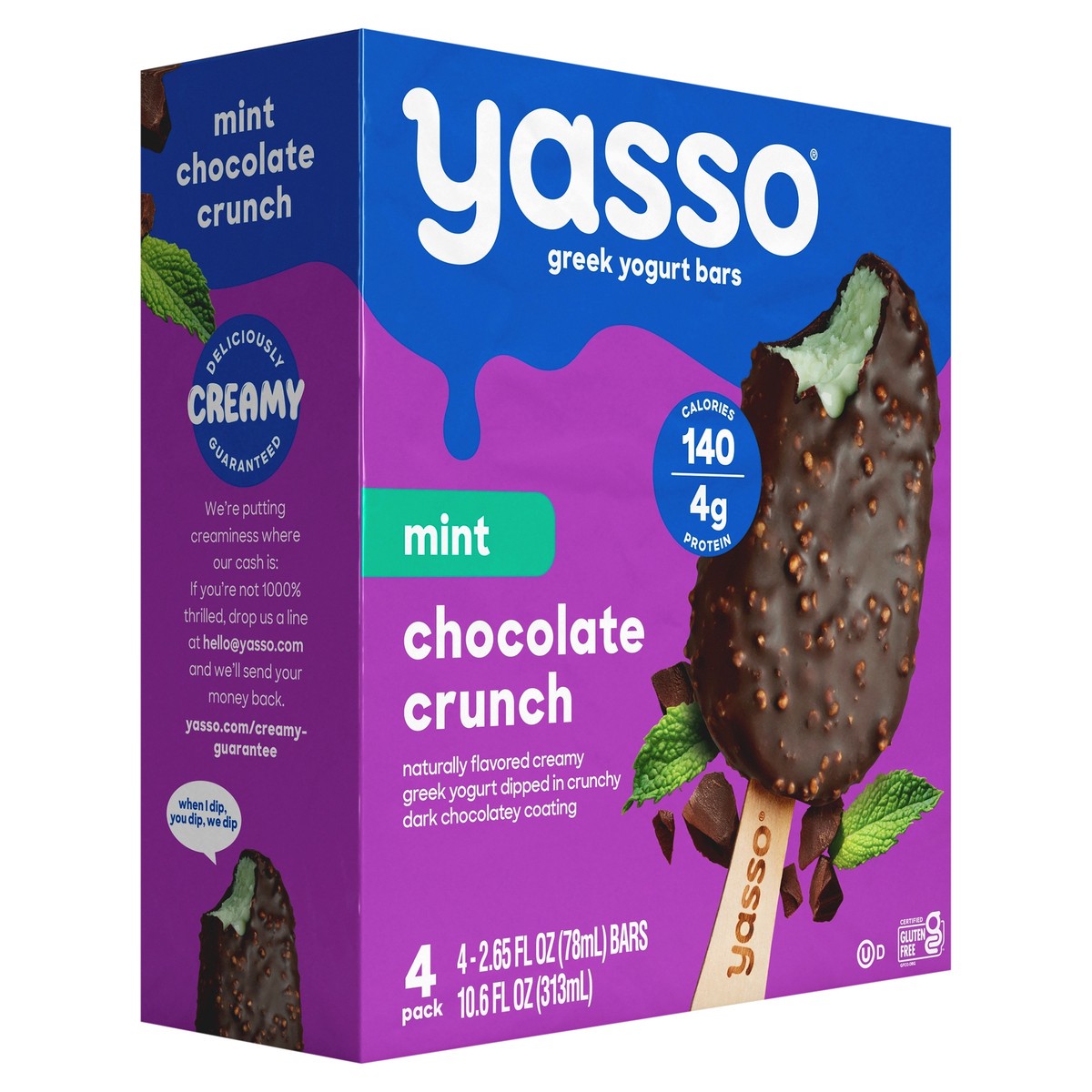 slide 2 of 9, Yasso Frozen Greek Yogurt Mint Chocolate Crunch Bars, 4 ct