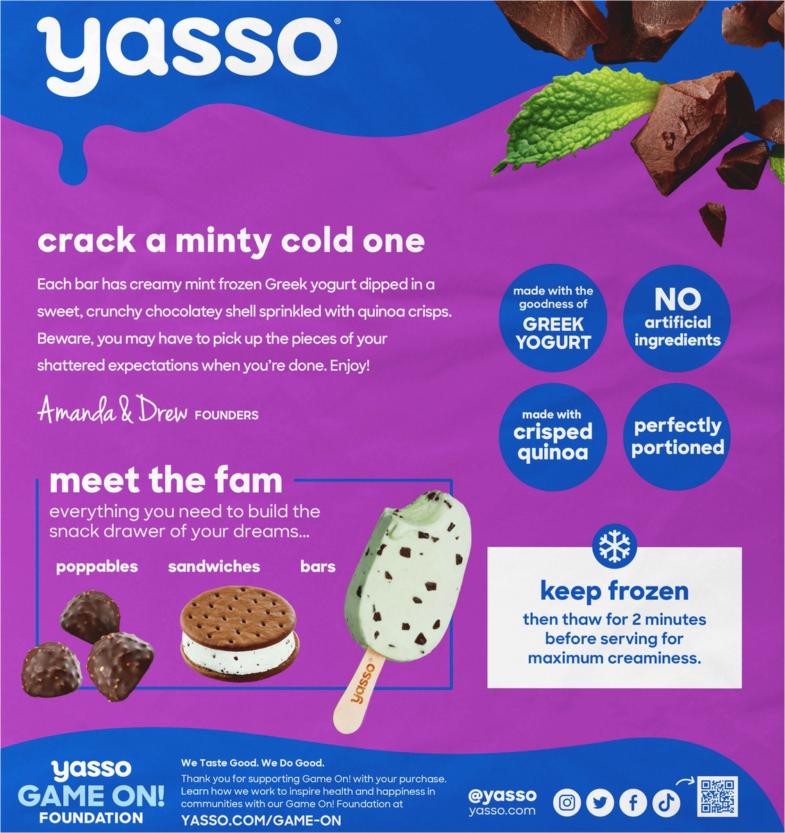 slide 5 of 9, Yasso Frozen Greek Yogurt Mint Chocolate Crunch Bars, 4 ct