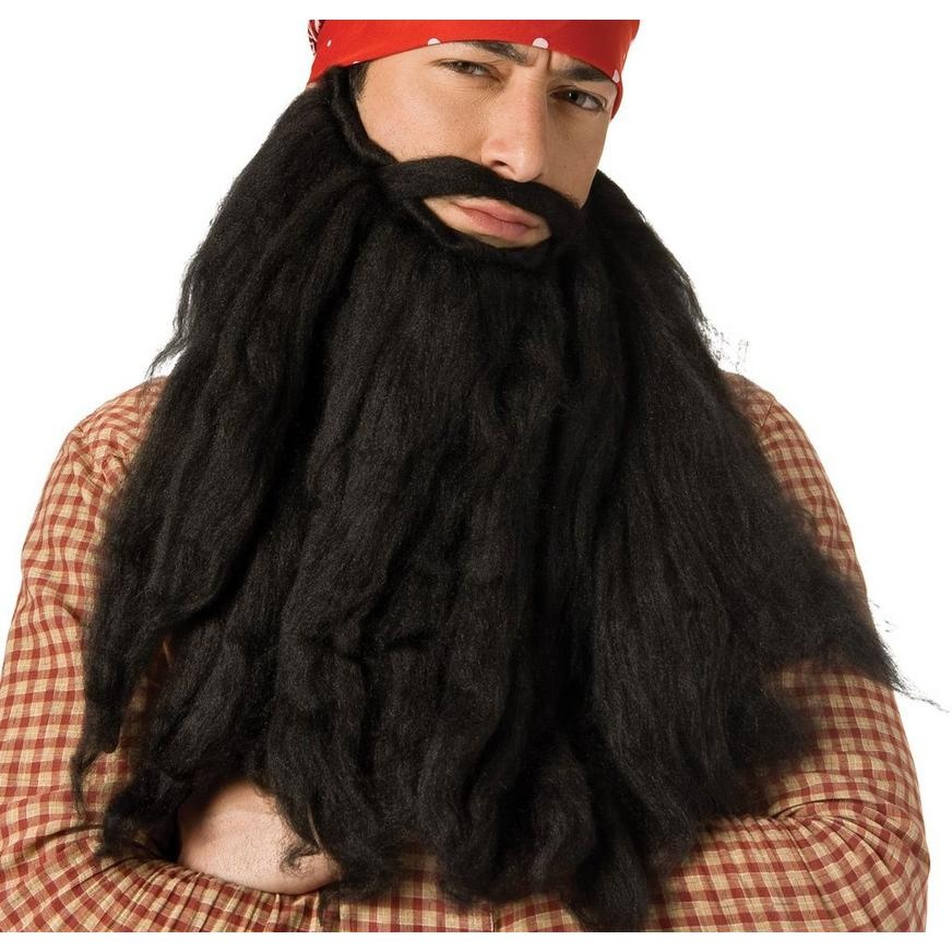 slide 1 of 1, Party City Long Black Pirate Beard, 1 ct