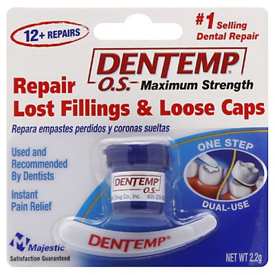 slide 1 of 1, Dentemp Os Dental Repair Maximum Hold, 0.07 oz