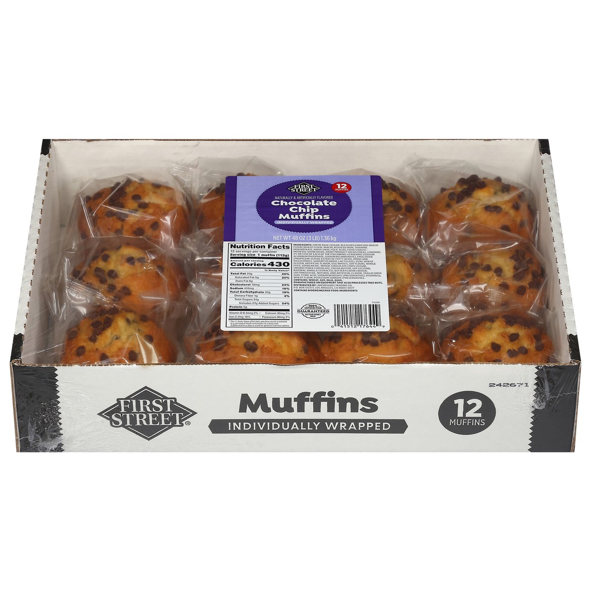 slide 9 of 14, First Street Iw Chocolate Chip Muffin, 48 oz