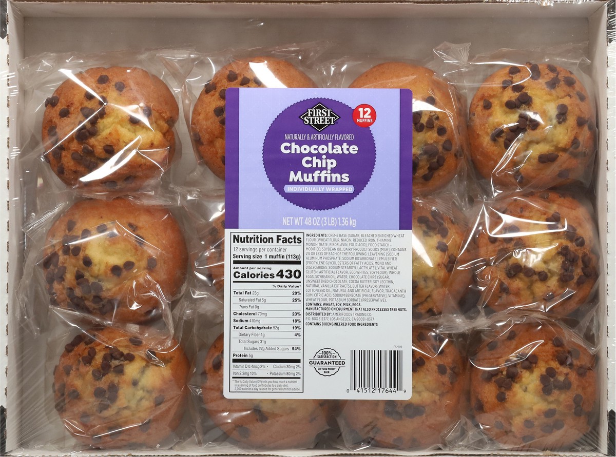 slide 6 of 14, First Street Iw Chocolate Chip Muffin, 48 oz