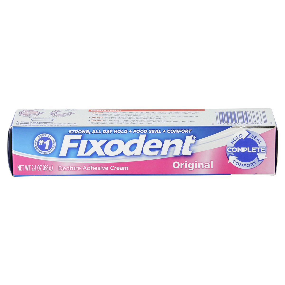 slide 2 of 4, Fixodent Original Denture Adhesive Cream, 2.4 oz