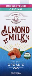 Generous Provisions Organic Unsweetened Original Almond Milk