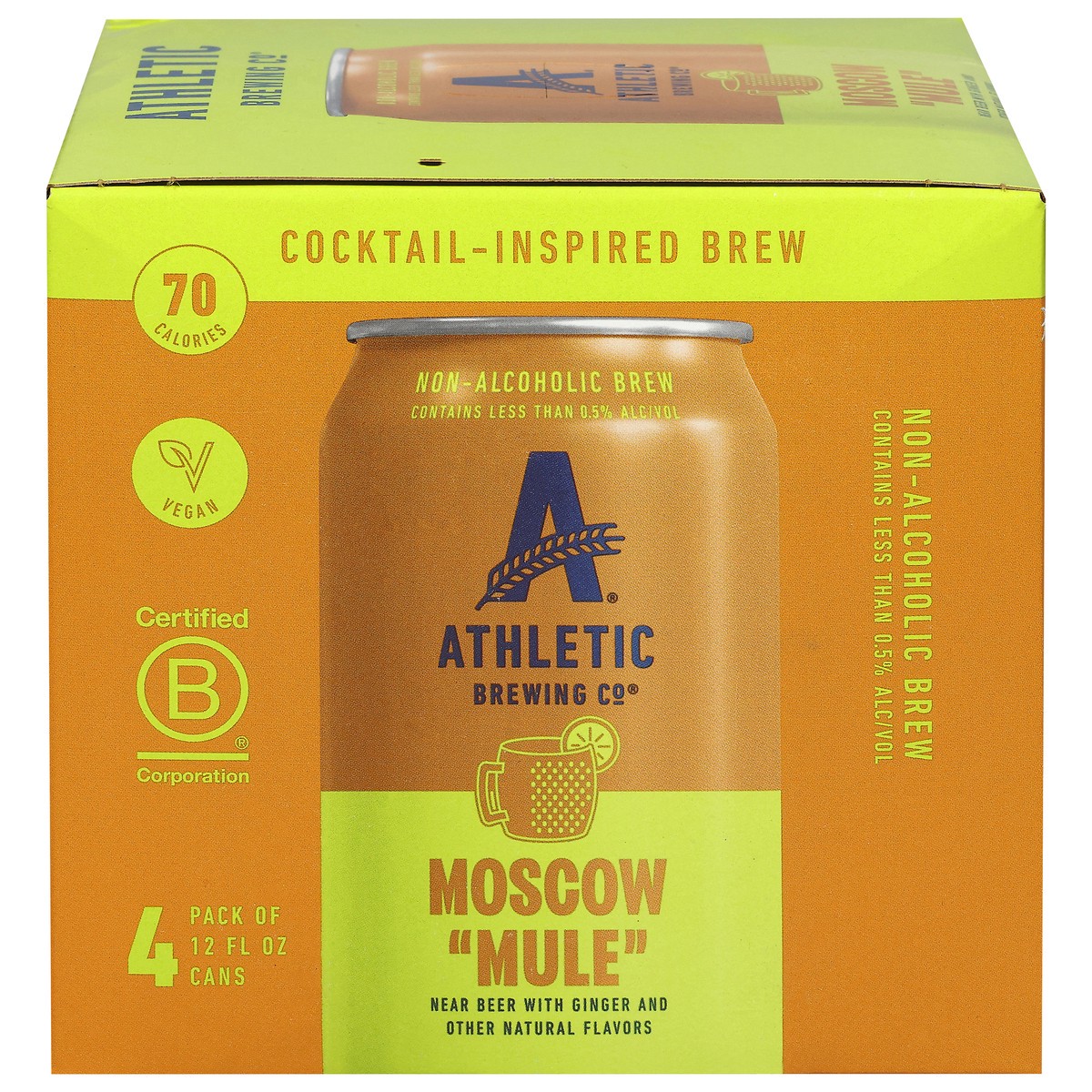 slide 1 of 13, Athletic Brewing Co. Non-Alcoholic Moscow Mule Brew - 4 x 12 fl oz, 12.0 oz