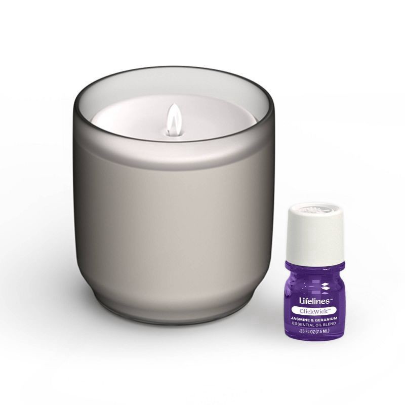 slide 1 of 1, Lifelines Flameless Candle Diffuser - Frosted Glass Cream, 1 ct