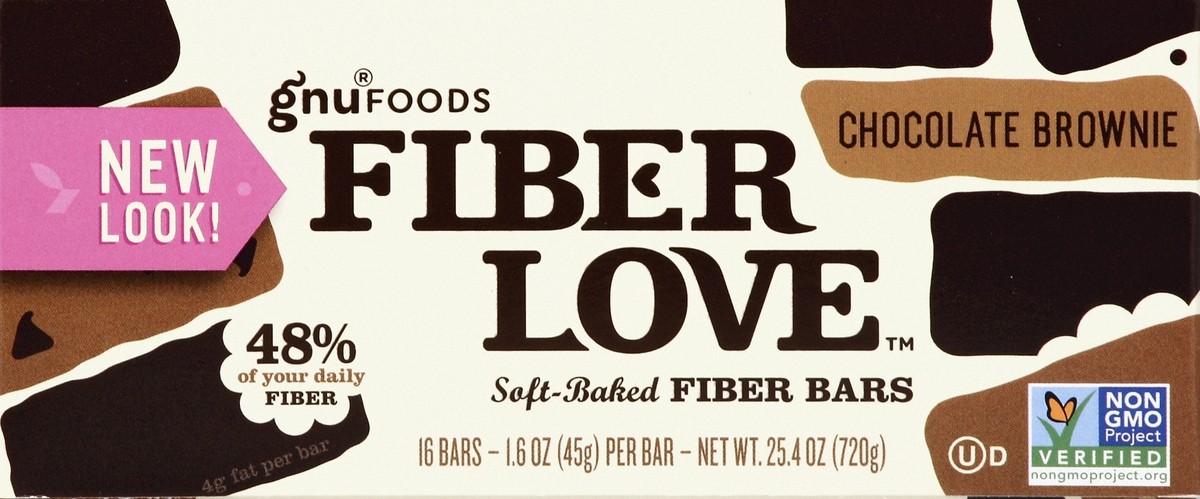 slide 1 of 4, Gnu Foods Fiber Bars 16 ea, 16 ct