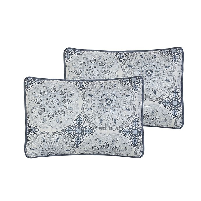 slide 5 of 6, Ellen Tracy Paisley King Quilt Set - Blue, 5 ct