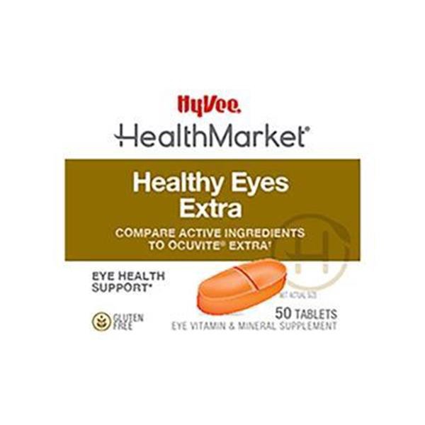 slide 1 of 1, Hy-Vee HealthMarket Healthy Eyes Extra Dietary Supplement Tablets, 50 ct