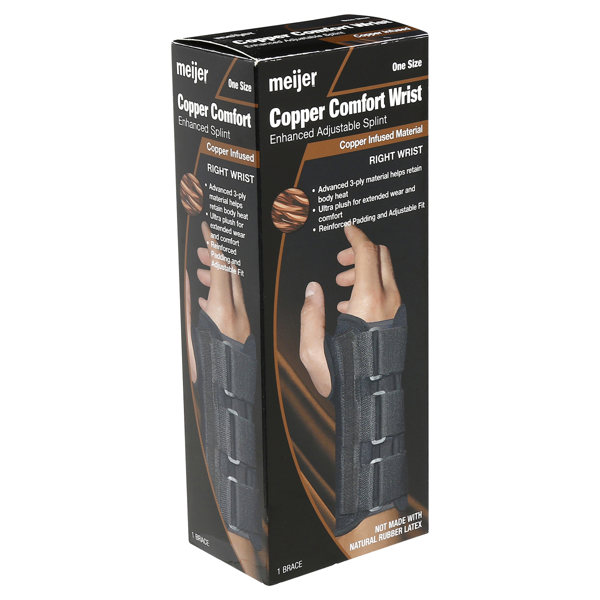 Meijer Copper Comfort Wrist Adjustable Splint, Right Wrist, One Size