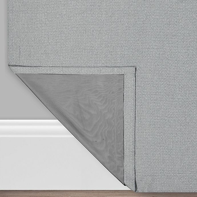 slide 3 of 4, Brookstone Zadie Grommet 100% Blackout Window Curtain Panel - Slate Grey, 95 in