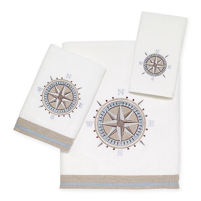 slide 1 of 1, Avanti Compass Hand Towel - White, 1 ct