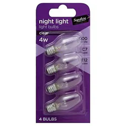 Signature Select Light Bulb Night Light Clear 4w C7 Type E12 Base - 4 Count