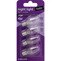 Signature Select Light Bulb Night Light Clear 4w C7 Type E12 Base - 4 Count