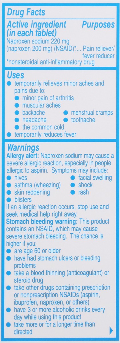 slide 3 of 11, Aleve Pain Reliever/Fever Reducer, 220 mg, Tablets, 50 ct