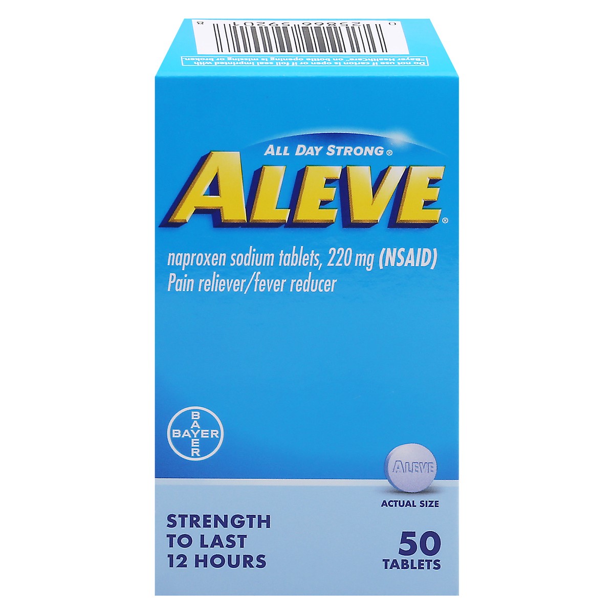 slide 4 of 11, Aleve Pain Reliever/Fever Reducer, 220 mg, Tablets, 50 ct