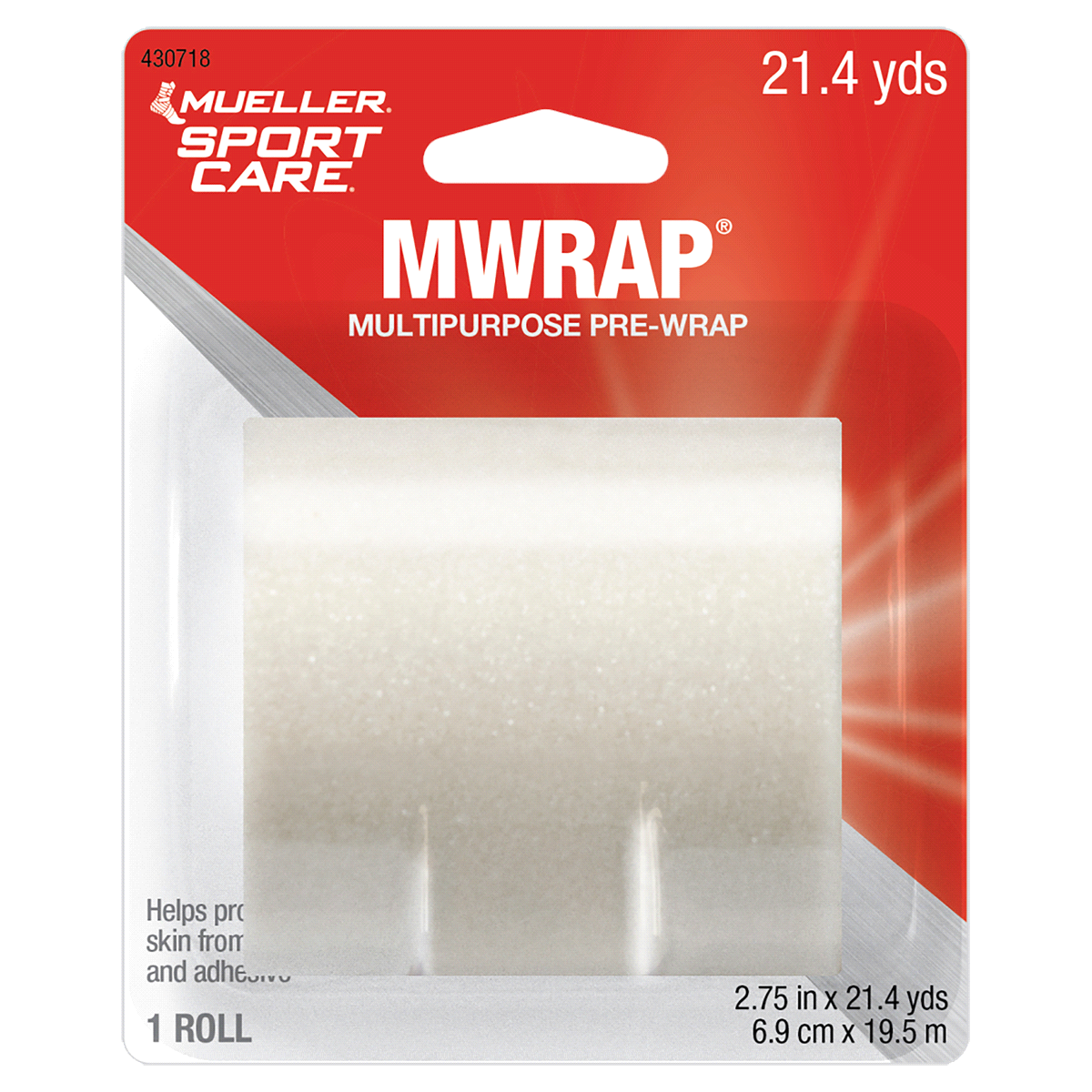 slide 1 of 1, Mueller Mwrap Pre Tape Sport Care - White, 1 ct