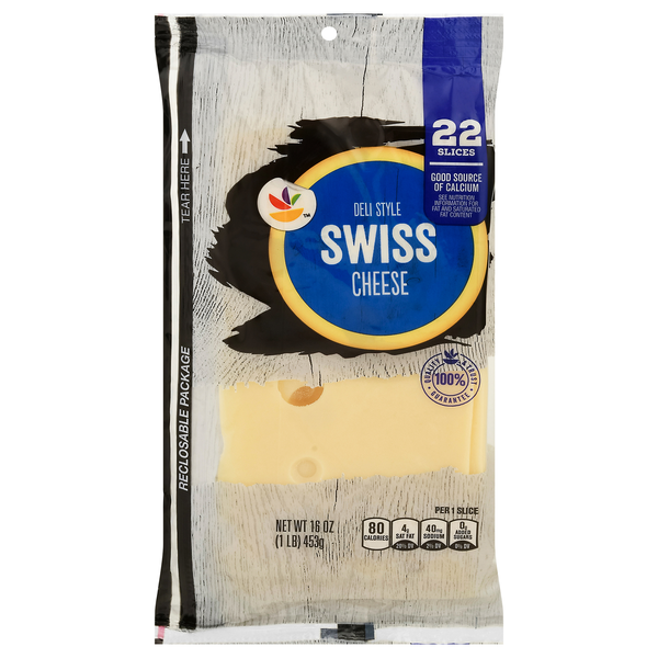 slide 1 of 1, GIANT Natural Swiss Cheese Slices - 22 ct, 22 ct; 16 oz
