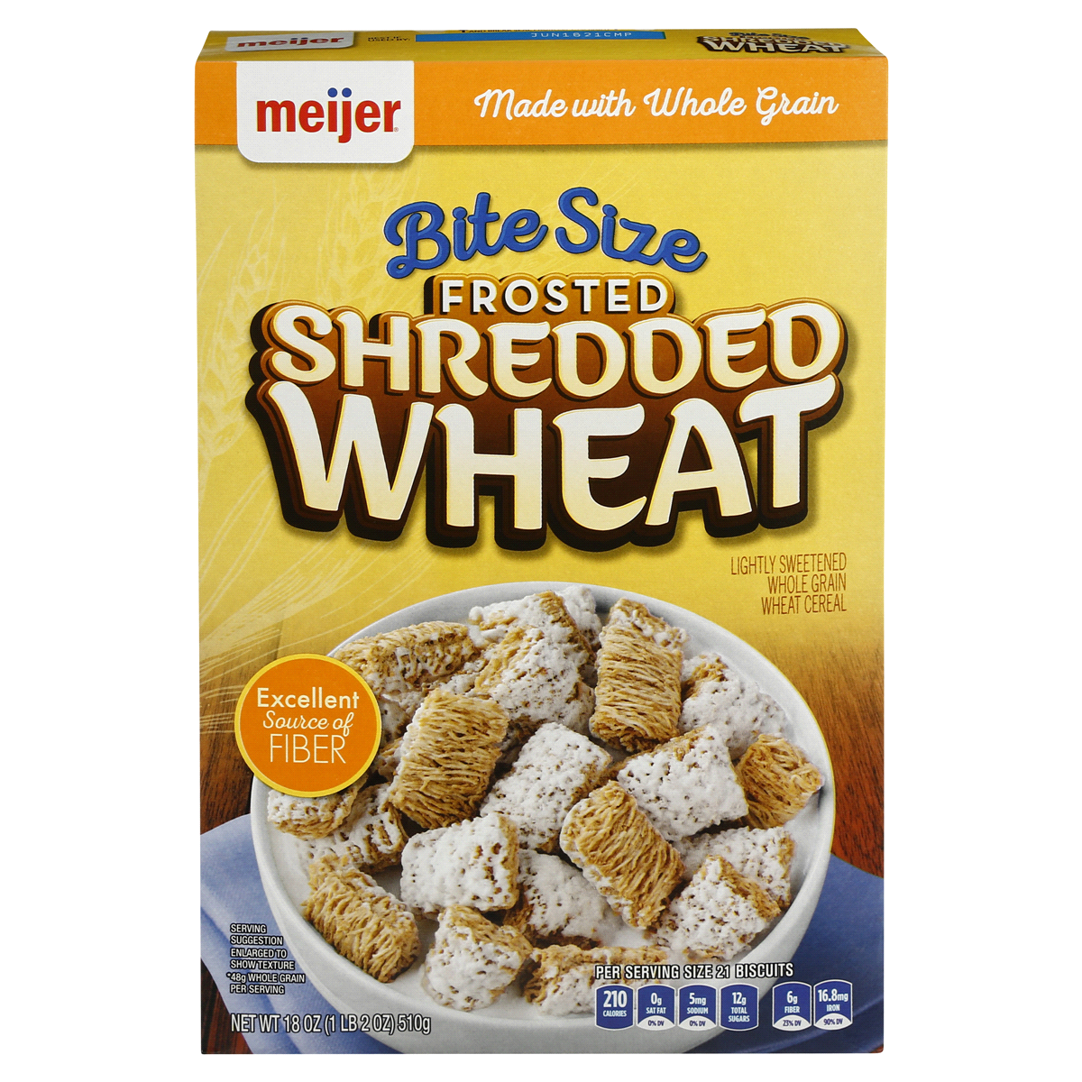 slide 1 of 29, Meijer Bite Sized Frosted Shredded Wheat Cereal, 18 oz
