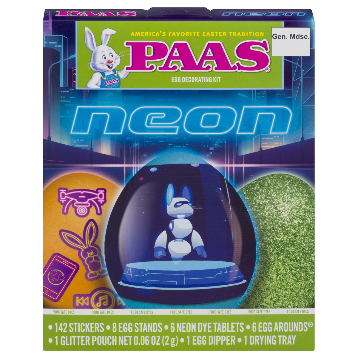 slide 1 of 9, PAAS Paas Neon Egg Dye Kit, 1 ct
