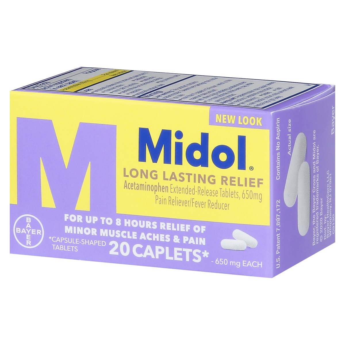 slide 3 of 9, Midol 650 mg Long Lasting Relief 20 Caplets, 20 ct