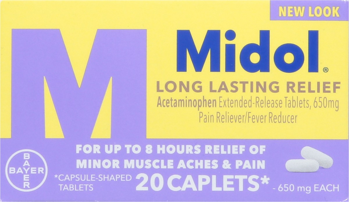 slide 6 of 9, Midol 650 mg Long Lasting Relief 20 Caplets, 20 ct