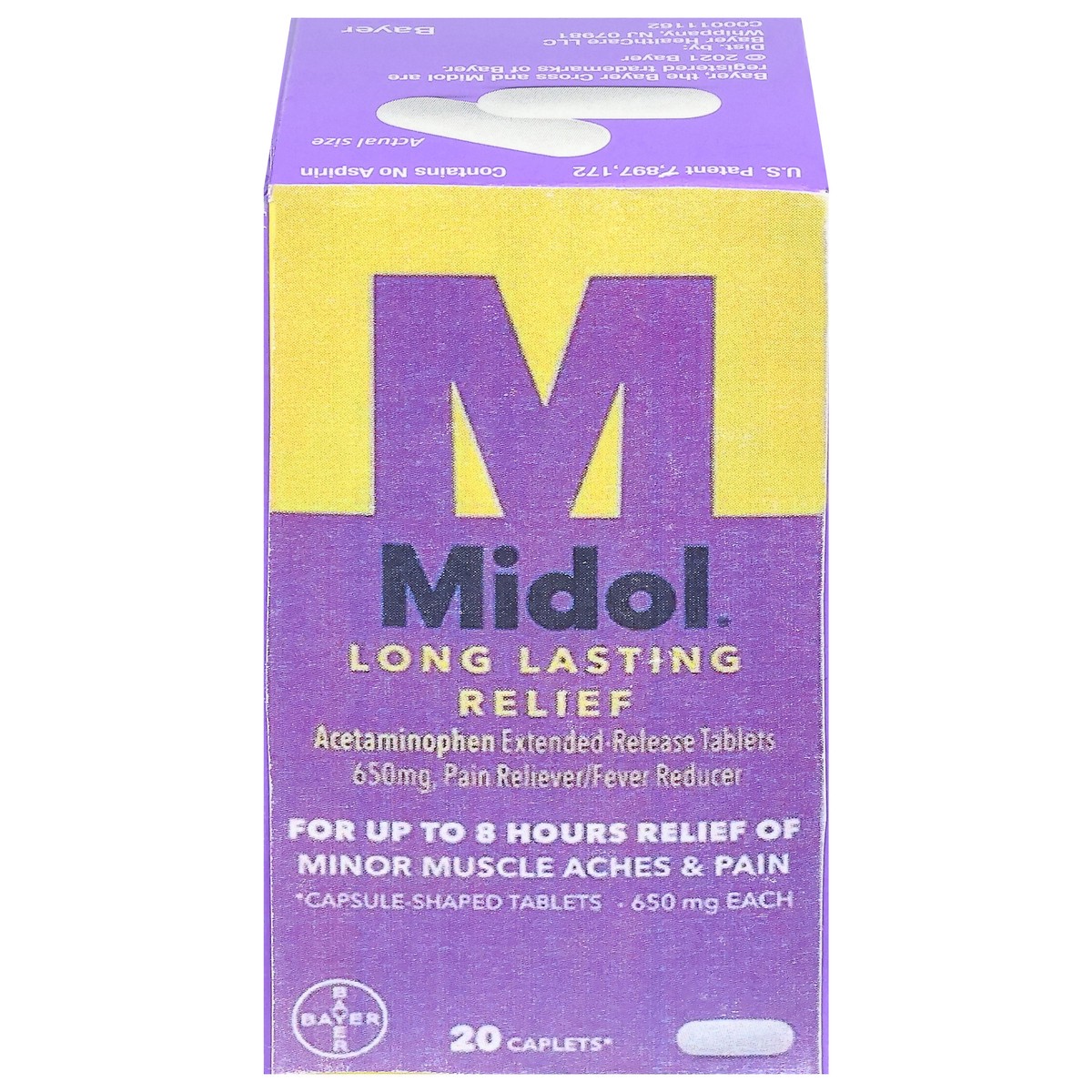 slide 1 of 9, Midol 650 mg Long Lasting Relief 20 Caplets, 20 ct