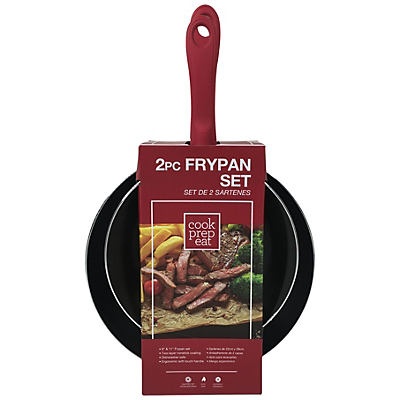 slide 1 of 1, Cook Prep Eat &nbsp;Frying Pan Set Red, 2 ct