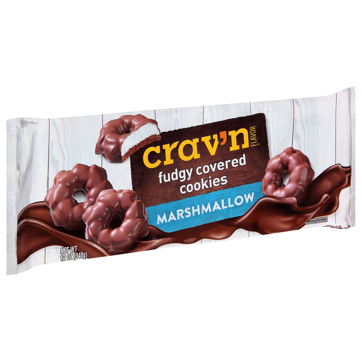slide 8 of 9, Crav'n Flavor Fudge Covered Marshmallow Cookies 12 oz, 12 oz