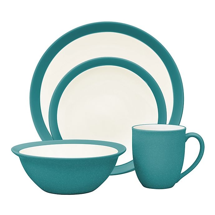 slide 1 of 1, Noritake Colorwave Curve Place Setting - Turquoise, 4 ct