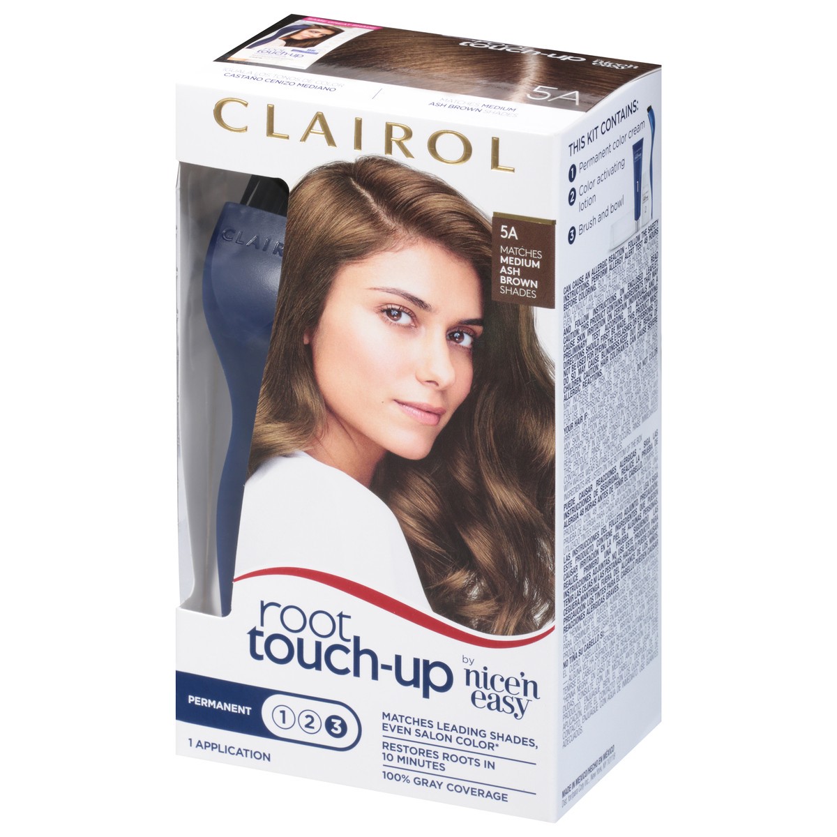 slide 2 of 9, Clairol Root Touch-Up Permanent Hair Color - 5A Medium Ash Brown - 1 Kit, 1 ct