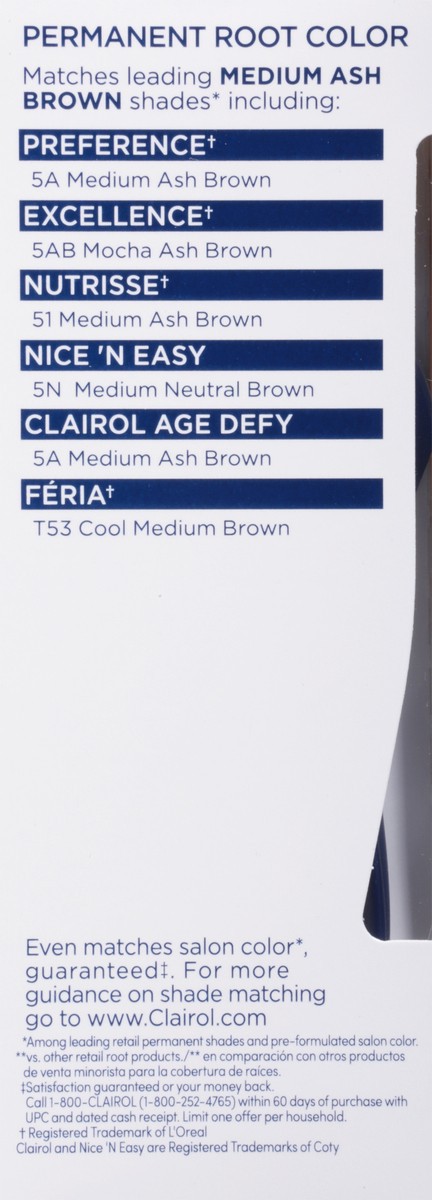 slide 9 of 9, Clairol Root Touch-Up Permanent Hair Color - 5A Medium Ash Brown - 1 Kit, 1 ct
