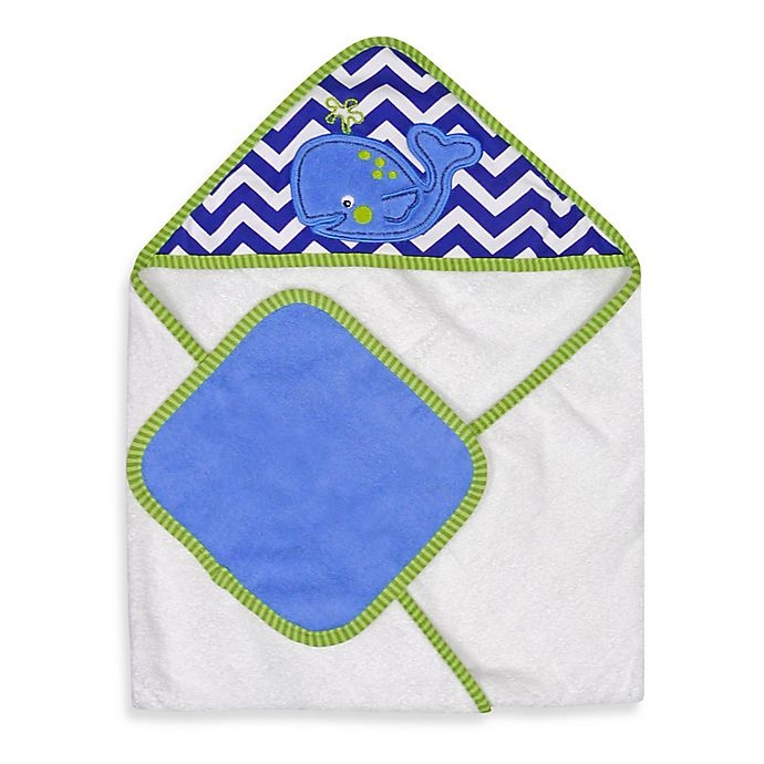 slide 1 of 1, Neat Solutions Whale Hooded Towel & Washcloth Set, 1 ct