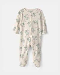 Carters Baby Girl Floral Snug Fit Sleep & Play Pajamas - Cream Cream 6M