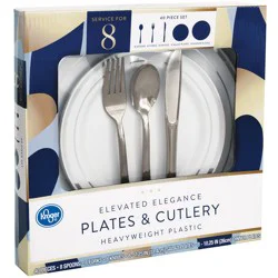 Kroger Elevated Elegance Heavyweight Plastic Plates & Cutlery