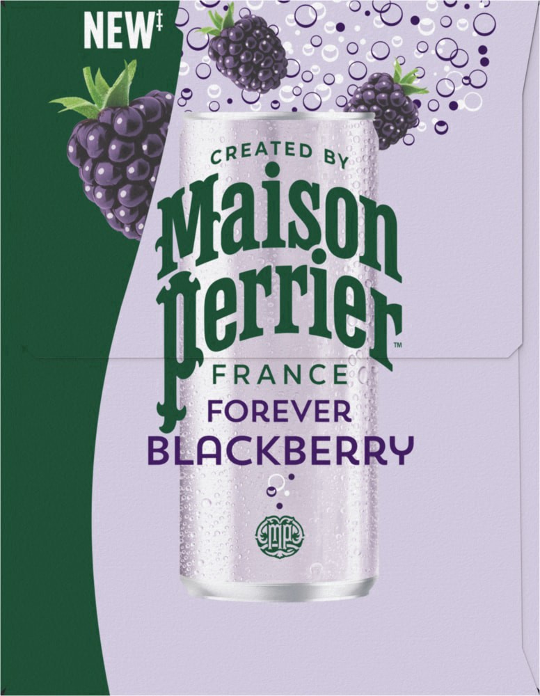 slide 4 of 9, Maison Perrier Forever Blackberry Flavored Sparkling Water, 11.15 FL OZ Cans, 8 Count, 11.15 oz
